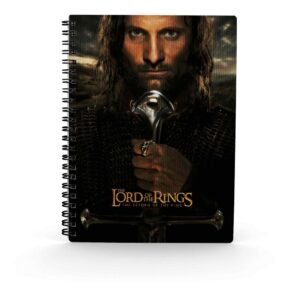Libreta efecto 3d sd toys el señor de los anillos aragorn